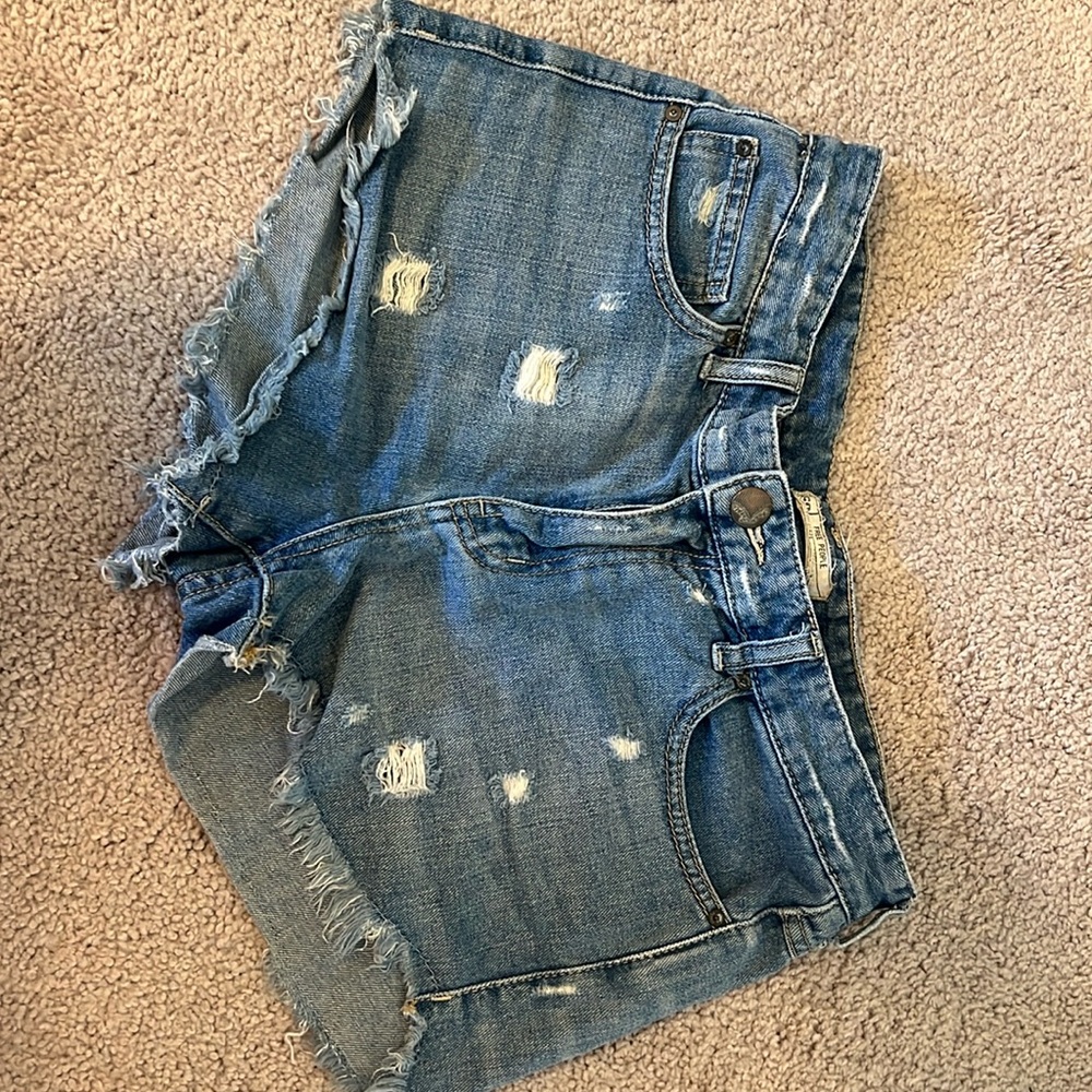 Free people mini jean shorts distressed